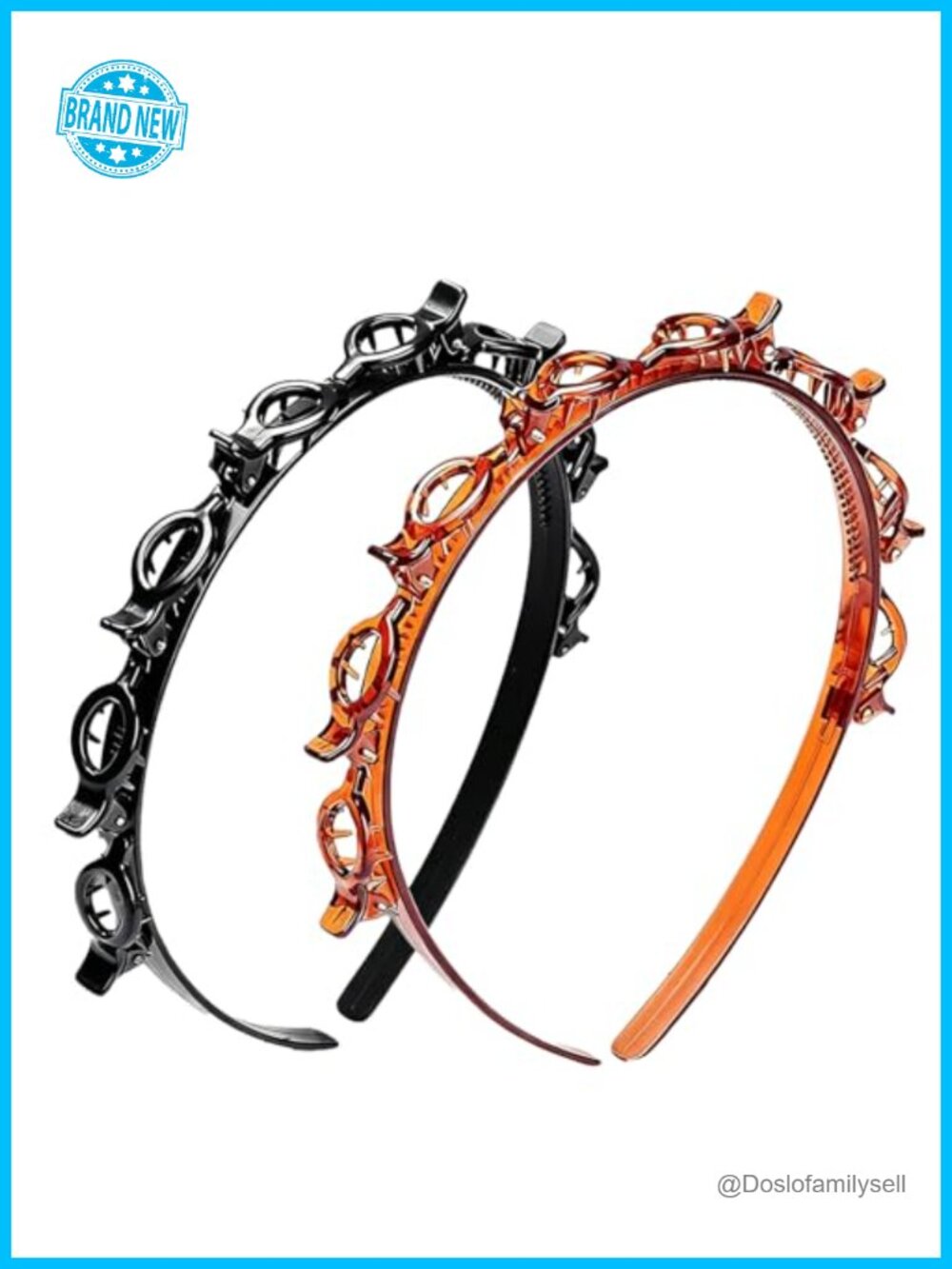 2 Pack Clip Headband Hairclip Braided Toothed Bangs Hairpin Resin Hair